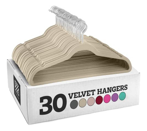 Zaber Velvet Hangers 20 Pack - Colgadores Grises Para Vd8n7