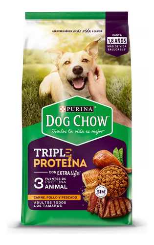 Alimento Seco Perro Dog Chow Triple Proteína Adultos 22.7kg