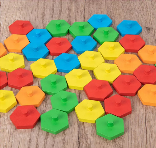 Mosaico Lógico Puzzle Honeycomb Combinación De Colores -387