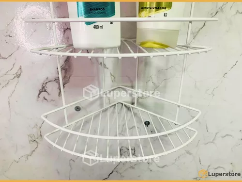 Organizador Esquinero De 3 Estantes De Baño Ducha Blanco