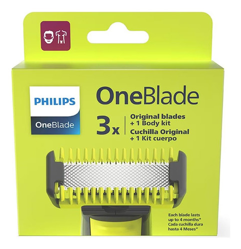 Pack X3 Repuesto Philips Qp630 Afeitadora Oneblade