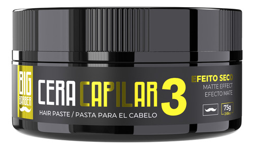 Cera Capilar Matte Seco Big Barber 75g Level 3 Profissional
