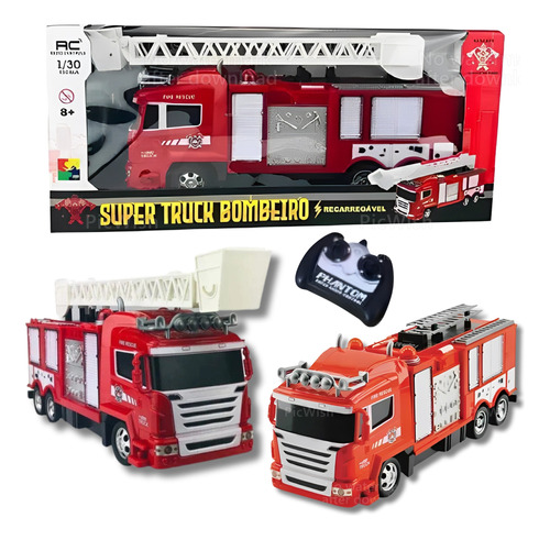 Brinquedo Caminhão Com Controle Remoto Truck Bombeiro