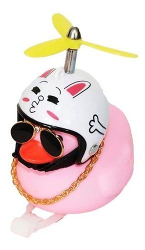 Patito Biker Bunny Rosa Manillar Moto Bici Luz Sonido Liga