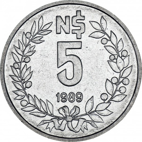 Moneda Uruguay 5 Nuevo Peso 1989 Km 92 Impeca Kj