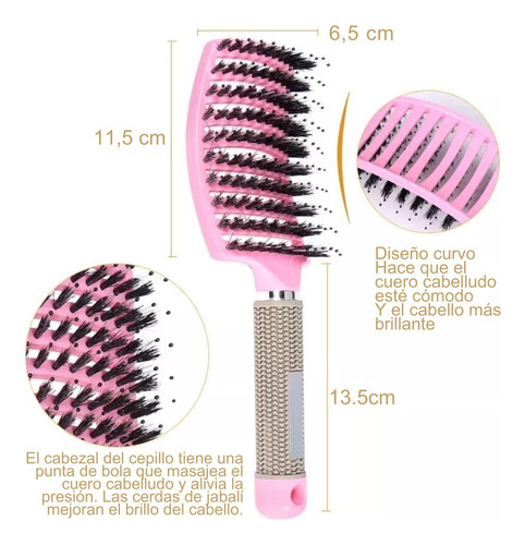 Cepillo Doble Peine Para Desenredar Cabello Masaje Capilar