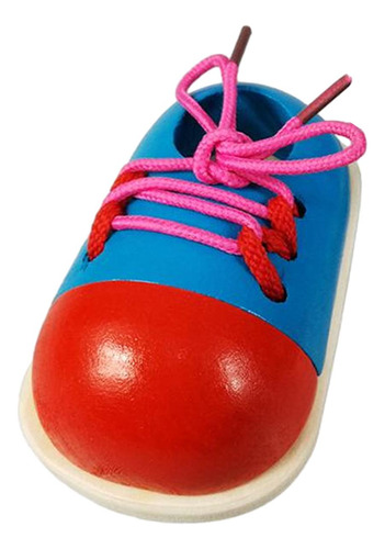 Zapato Con Cordones De Madera, Juguete Educativo De