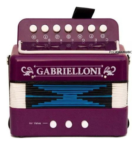 Acordeon Infantil Gabrielloni 7 Botones Y 3 Bajos, Morado