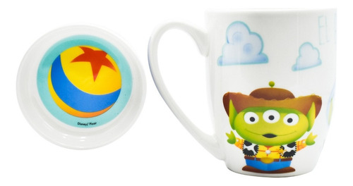 Taza Para Café Cerámica C/ Tapa Disney Pixar Toy Story 385ml
