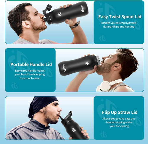 Botella De Agua De Metal De 32 Oz Thermos, Botellas De ...