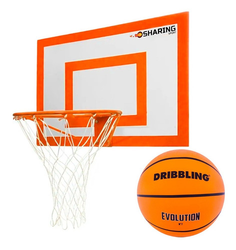 Imagen 1 de 10 de Tablero Basquet Exterior + Aro Reforzado + Red + Pelota N7