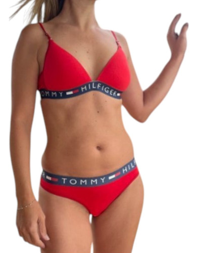 Conjunto Celi Tommy/triangulo Soft Algodon + Less Negro Algodón 95