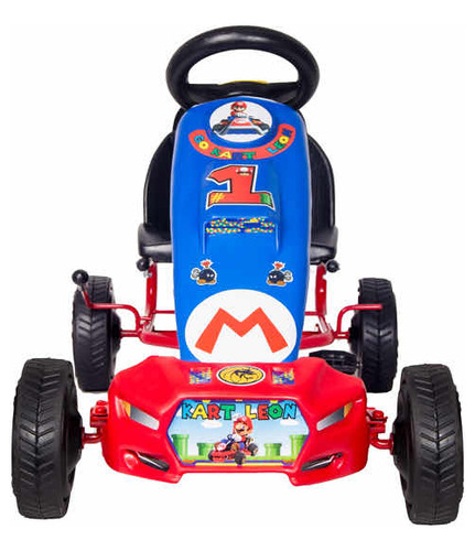 Vehículo a pedal go kart Go Kart León Mario Bros color azul
