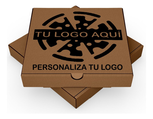 250 Cajas Pizza Kraft Personalizada Tu Logo 20 Cm Corrugado