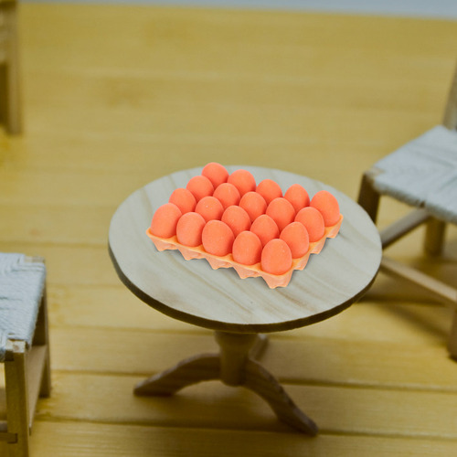 1 Juego De Huevos En Miniatura Con Bandeja 1:12 Minihuevos T