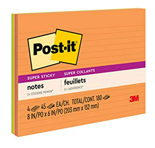 Post-it De Super Sticky Notes, 2x Que Pega Potencia, 8 Pulga