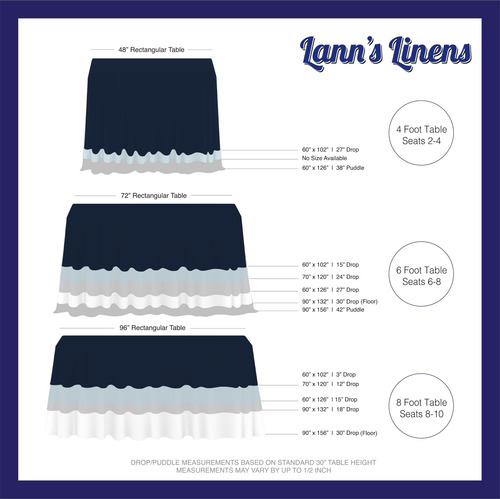 Mantel Lann's Linens Premium De 70 X 120 Cm, Rectangular, Bl