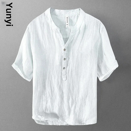 Camiseta De Manga Corta De Lino Puro For Hombre