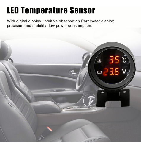 Voltímetro Digital Led Para Coche Y Camión, Medidor De Tempe