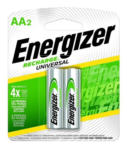 4 Pilas Aa Energizer 2000 Mah Recargables Alto Consumo