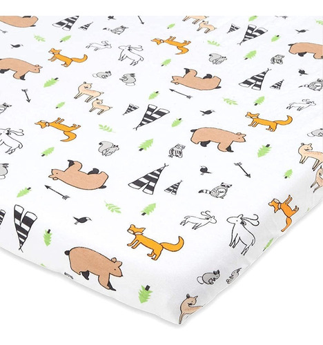 Woodland Animals Pack N Play Play Sheet Compatible Con Graco