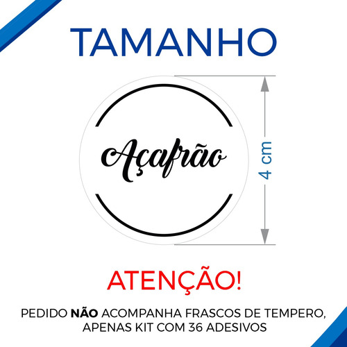 36 Rótulos Adesivos Para Pote De Tempero Cozinha Comida