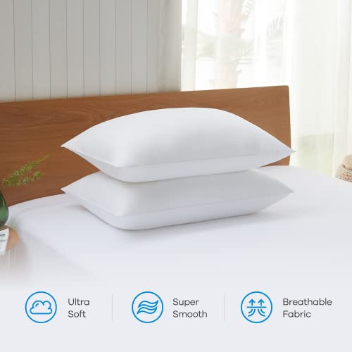 Almohadas Cama, Paquete De 2, Relleno Tipo Pluma, Suave...