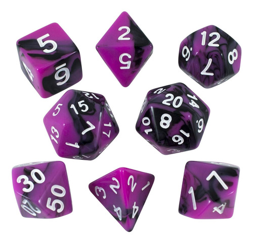 Juego De Rol Paladin, Dados Magentas Y Negros - Conjunto Dnd