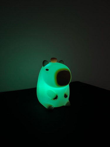 Lámpara Capibara Suave | Luz De Noche Recargable Usb Beige Amarillo