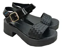 Comprar Sandalias De Mujer Con Taco Plataforma Faja Trenzada Charol