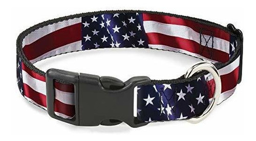 Buckle-down Cat Collar Breakaway American Flag Vivid Close U