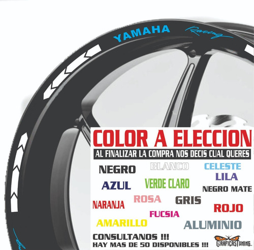 Imagen 7 de 10 de Calcos Yamaha Llantas + Regalo - 00164 Graficastuning