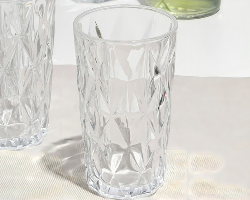 Jogo 6 Copos Vidro Transparente 260ml Qualidade Diamond