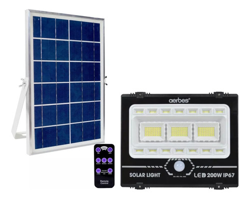 Reflector Led 200w Panel Solar/sensor De Movimiento