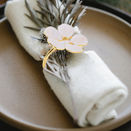 Servilleta Decorativa Con Hebilla Metálica, 4 Unidades