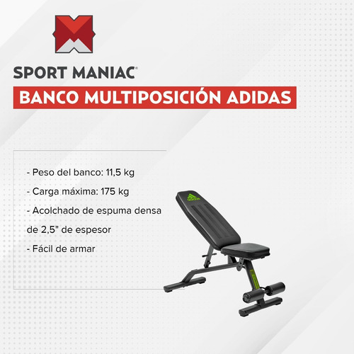 Imagen 2 de 5 de Banco adidas Utilitario Multiposición Sport Maniac