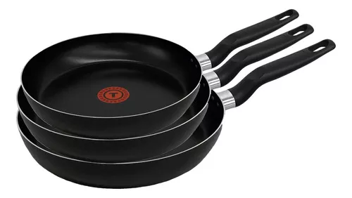 Juego 3 Sartenes Aluminio Vital 24, 26 Y 30 Cm Tefal T-fal Color Negro