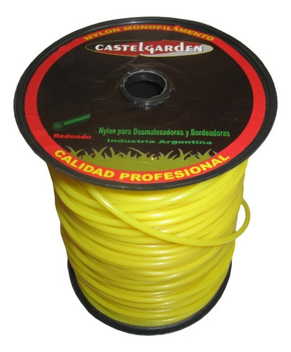 Rollo Tanza Redonda Desmalezadora 3.3 Mm 1 Kg Castel Garden Color Amarillo