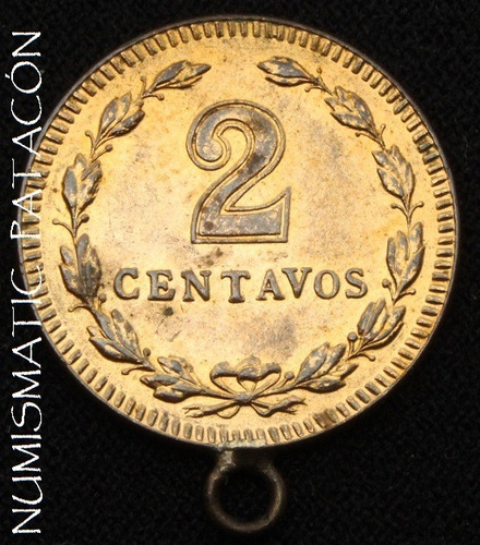 Argentina Moneda 2 Centavos De 1939 - Dije Con Restos De Oro