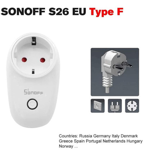 Imagen 3 de 7 de Sonoff Toma De Corriente Schuko Smart S26 Macrotec