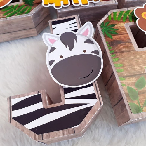 Letras 3d Animales De La Selva Bosque Candy Deco X5 20 Cm