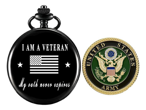 Reloj De Bolsillo Guangstore Con Moneda Para Veteranos
