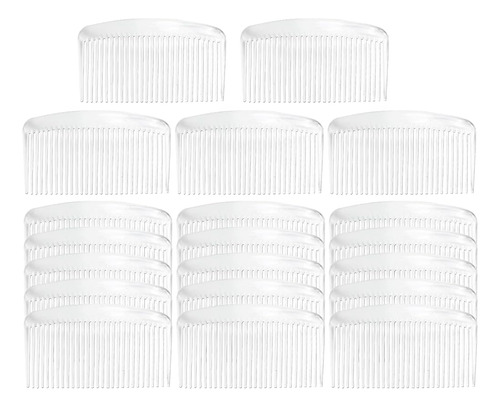 Paquete De 20 Peines Laterales De Plástico Grande Blanco Cla