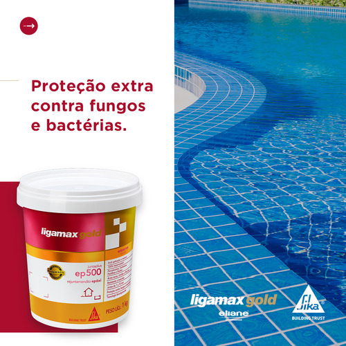 Lechada epóxica Ligamax Gold Ep500, color verde agua, 1 kg