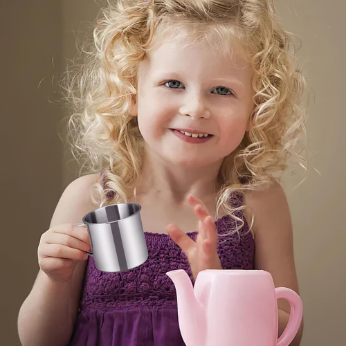 5 Tazas De Café De Acero Inoxidable Con Asa De Doble Pared T