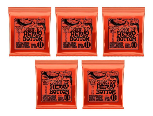 Pack X 5 Encordados Ernie Ball 010 Hybrida Eléctrica 2215