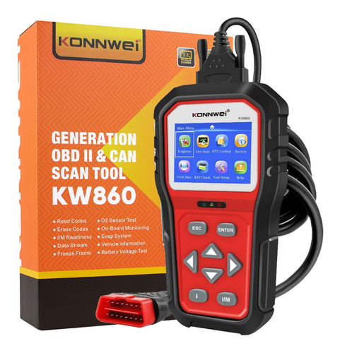 Escáner Automotriz Konnwei Kw 860 Multimarcas Scanner Obd2