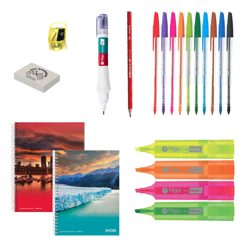 Kit Set Utiles Universitario 18 Productos Cuaderno Boligrafo