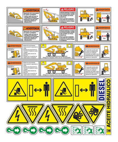 Etiquetas De Seguridad Para Excavadora