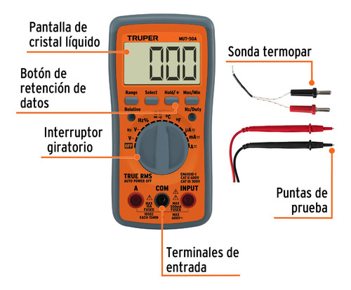 Caja Con 2 Multimetro Prof. Auto Rango De Escalas 3 Aaa Trup